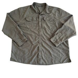 Rohan Overland 2XL Olive Green Long Sleeve Button Up Outdoor Travel Men's Shirt